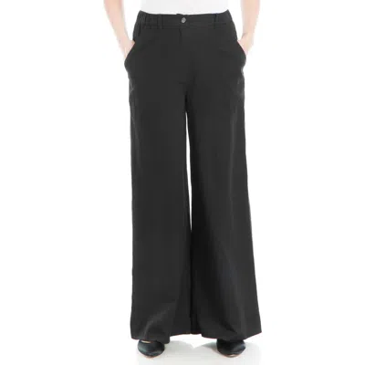 Max Studio Wide Leg Jeans In Black-black