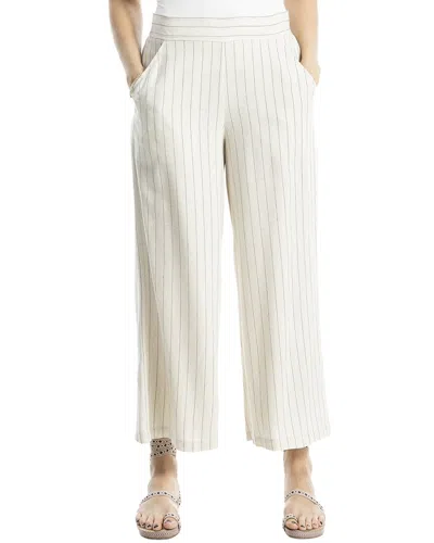 Max Studio Wide Leg Linen-blend Pant In White