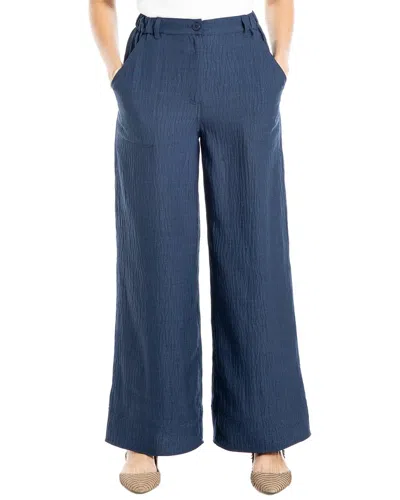Max Studio Wide Leg Pant In Blue