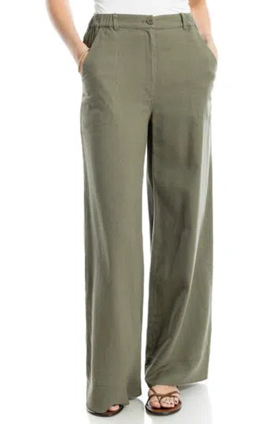 Max Studio Wide Leg Pants In Olive