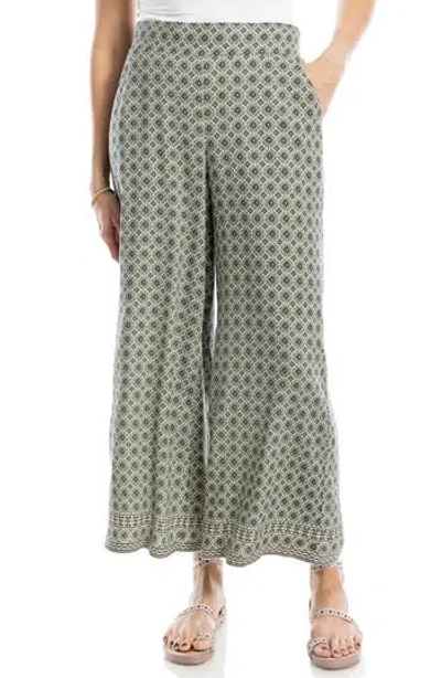 MAX STUDIO MAX STUDIO WIDE LEG PULL-ON CROP PANTS