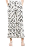 Max Studio Wide Leg Pull-on Crop Pants In Crm/bg/blk Grnry Dust