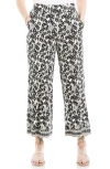 Max Studio Wide Leg Pull-on Crop Pants In Ivbkfrpl