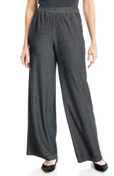 Max Studio Wide Leg Pull-on Pants In Black