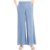 Max Studio Wide Leg Pull On Pants In Blue
