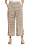 Max Studio Wide Leg Pull-on Crop Pants In Brown