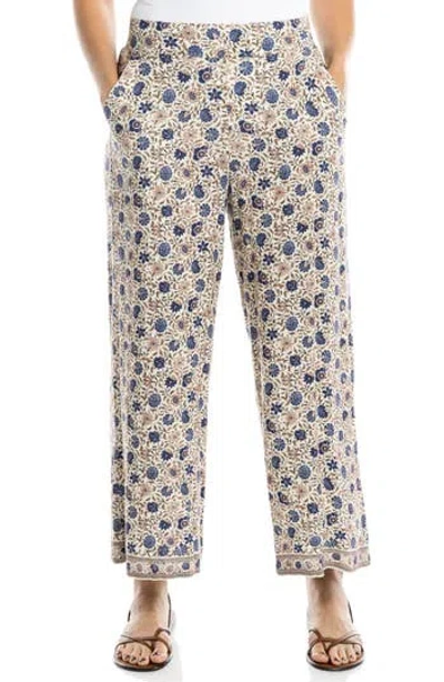 Max Studio Wide Leg Pull-on Crop Pants In Multi