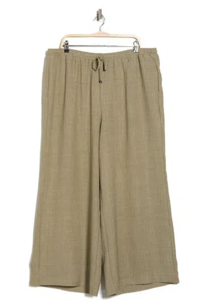Max Studio Wied Leg Drawstring Pants In Brown