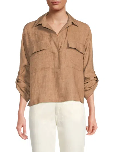 Max Studio Women's Crinkle Top