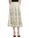 Max Studio Women's Floral Border-print Elastic Waist Midi Skirt
