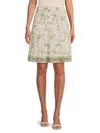 Max Studio Women's Floral Georgette Miniskirt