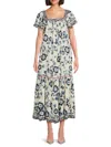Max Studio Women's Floral Square-neck Maxi Dress