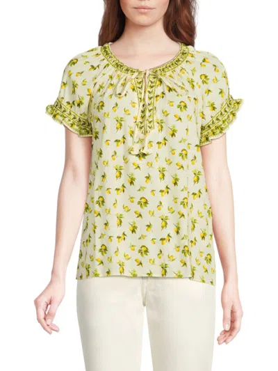 Max Studio Women's Lemon Print Top