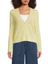 Max Studio Women's Linen-blend V-neck Button-front Cardigan