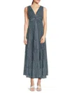 Max Studio Women's Mesh Twist-front Sleeveless Maxi Dress