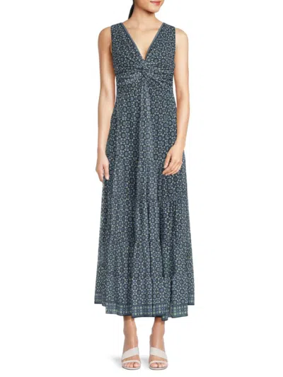 Max Studio Women's Mesh Twist-front Sleeveless Maxi Dress