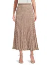 Max Studio Women's Pleated Faille Midi-skirt In Multi