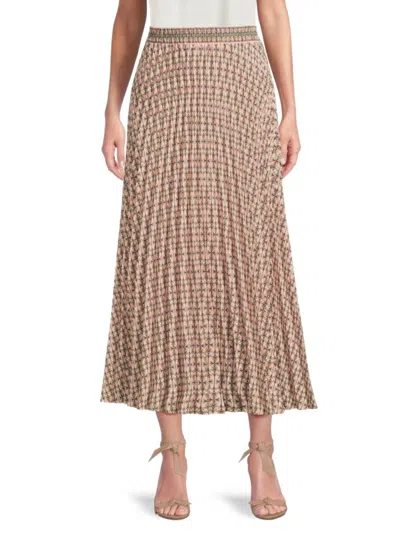 Max Studio Women's Pleated Faille Midi-skirt