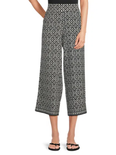 Max Studio Women's Print Cropped Wide Leg Pants