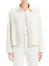 Max Studio Ribbed Crop Shirt Jacket In Ivory