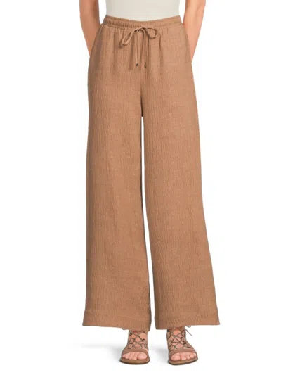 Max Studio Women's Textured Wide-leg Pants