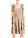 Max Studio Womens Tiered A-line Mini Dress In Multi