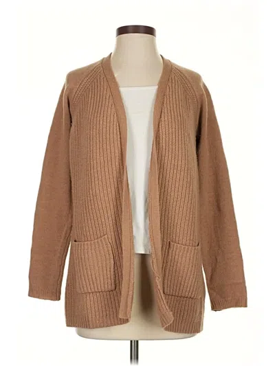 Pre-owned Max Studio Wool Cardigan Sweater In Brown