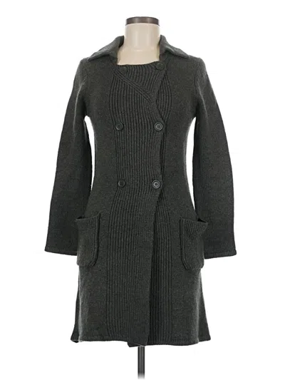 Pre-owned Max Studio Wool Cardigan Sweater In Gray