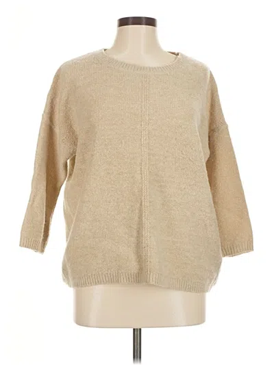 Pre-owned Max Studio Wool Pullover Sweater In Tan