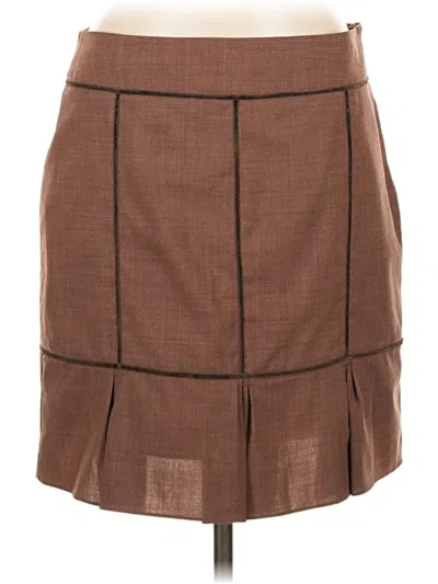 Pre-owned Max Studio Wool Skirt In Brown