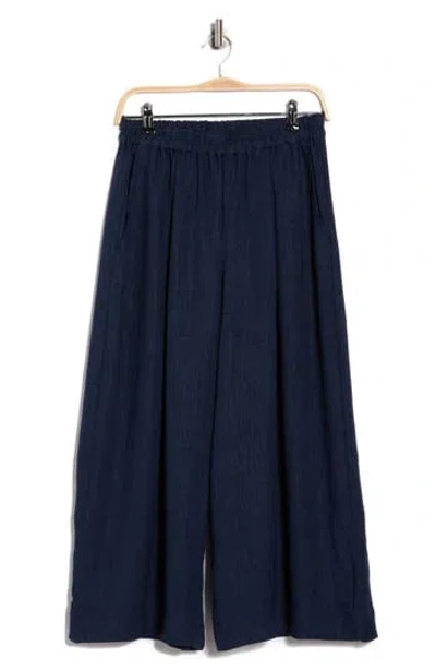 Max Studio Woven Gaucho Pants In Blue