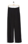Max Studio Woven Pleat Front Trousers In Black