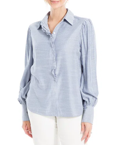 Max Studio Woven Top In Blue