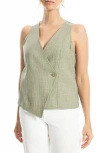 Max Studio Woven Vest In Green