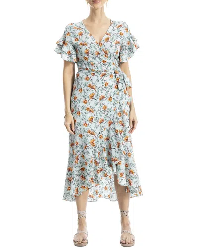 Max Studio Wrap Dress In Blue