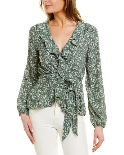 MAX STUDIO WRAP RUFFLE FRONT TOP