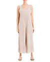 Max Studio Sleeveless Yarn Dye Jumpsuit In Beige