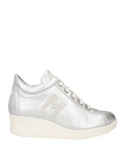 Max Woman Sneakers Silver Size 10 Leather