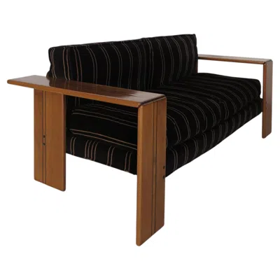 Pre-owned Maxalto Afra & Tobia Scarpa For  Italian Solid Wood Velvet Fabric "artona" Sofa In Brown