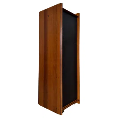 Pre-owned Maxalto Afra & Tobia Scarpa For  Midcentury Wood Leather Storage, Italy 1970s In Brown