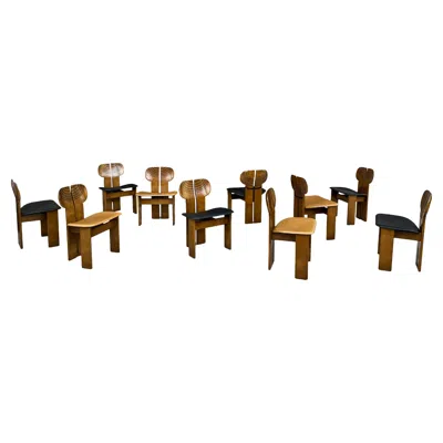 Pre-owned Maxalto Afra And Tobia Scarpa Walnut Africa Dining Chair For , 1976, Set Of 10 In Brown