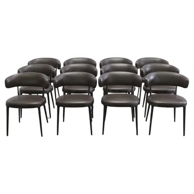 Pre-owned Maxalto Caratos Dining Chairs, Set Of Twelve In Black