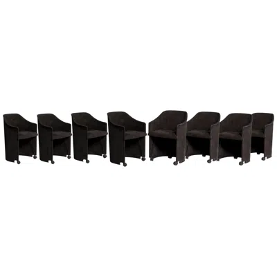Pre-owned Maxalto Eight Wheeled B&b  Collection Alcantara Armchairs, 1990s In Black