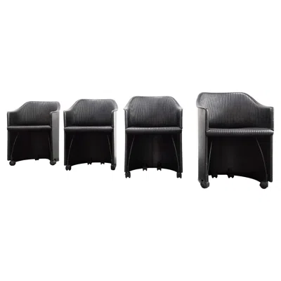 Pre-owned Maxalto Leather Armchairs By Afra & Tobia Scarpa For , Artona Model 8552, Italy In Brown