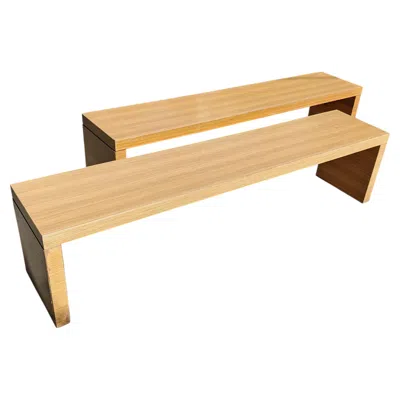 Pre-owned Maxalto Minimalist Mid Century Benches In Zebrano Veneer, Attr. To , Italy 1970s In Brown