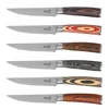 Maxam Ctsz6pw 9 In. Slitzer Steak Knife Set With Wood Handles, Stainless Steel - 6 Piece