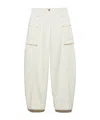 Maxco. Barrel-leg Cargo Trousers In White