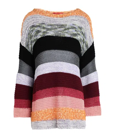 Maxco. Boat Neck Striped Sweater In Multicolor