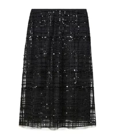 Maxco. Bolsena Embroidered Tulle Skirt In Black