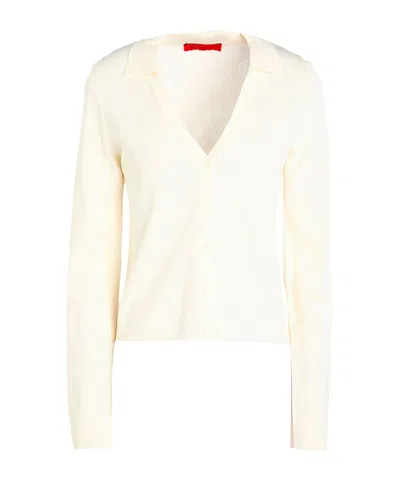 Maxco. Button Front Cardigan In White